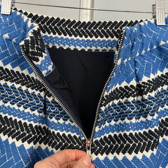 Anthro Nomad Norman Carper Textural Herringbone Stripe Mini Skirt POCKETS! Sz‎ S - Picture 8 of 14